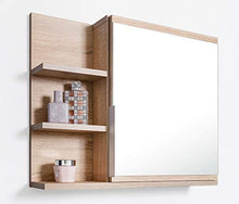 DOMTECH Home Decor Armadietto da bagno con specchio, in quercia Sonoma, misura L