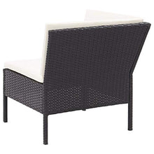 UnfadeMemory Set Divani da Giardino 6 pz con Cuscini in Polyrattan Nero