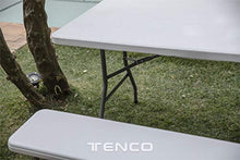 Tavolo pieghevole rettangolare, colore: bianco 180 x 74 x 74 cm bianco