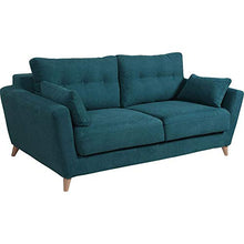 Meubletmoi - Divano 3 posti convertibile in tessuto verde e blu, design scandinavo Moss 4169