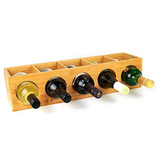 Maison & White Cremagliera del vino di bambù | Supporto a muro per 5 bottiglie | Cabinet in legno preassemblato per scaffali per vino | Design modulare impilabile