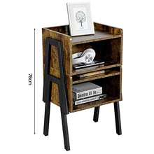 Yaheetech Set di 2 Comodini Camera da Letto Comodino da Notte Tavolino Impilabile Industriale Tavolino da Divano Vintage con Scomparto da SalottoTavolini Marrone Rustico 46 x 33 x 53 cm