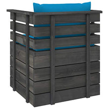 vidaXL Set Divani da Giardino su Pallet 7 pz con Cuscini Massello Pino