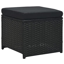 SKM Set Divani da Giardino 6 pz con Cuscini in Polyrattan Nero (48.4kg)