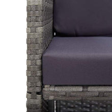 Tidyard Set da Bistrot con Cuscini in Polyrattan,Set Mobili da Giardino Rattan Set Arredamento Giardino, 3pz Tavolo con 2 Sedie con Cuscini Grigio