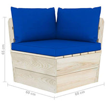 vidaXL Divano da Giardino a 4 Posti su Pallet con Cuscini Legno Abete