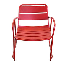 Set Tavolino e 2 Poltrone da Giardino in Metallo Bistro Rosso