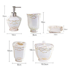 JTKDL Kit da 6 Pezzi per Kit da Toeletta in Ceramica da Bagno in Ceramica con Vassoio,E