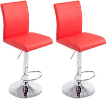 CLP Set 2 Sgabelli Cucina Moderni Köln Con Schienale E Poggiapiedi I Coppia Sgabelli Alti Imbottiti In Similpelle 60-80 CM, Colore:rosso