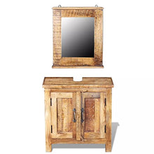 Tidyard Armadietto da Bagno Vanity con Specchio in Legno Massello di Mango