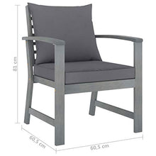SKM Set Divani da Giardino 5 pz con Cuscini in Legno Acacia Grigio (41.8kg)