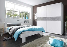 AVANTI TRENDSTORE - Pinto - Letto francese con materasso a molle e rete a doghe incluso, disponibile in diversi colori, dimensioni: LAP 145x68x204 cm (Bianco - grigio)