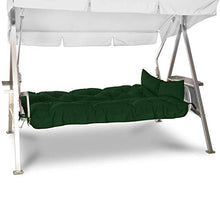 Beautissu Cuscini per dondoli e altalene da Giardino Flair HS - 180x50x8 cm - 2 braccioli e Un soffice Cuscino Grande - Verde Scuro