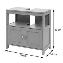 Mendler Arredo Bagno Mobile sottolavabo HWC-B63 MDF Verniciato 30x60x60cm Bianco