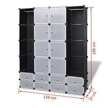 SHENGFENG Armadio modulare con 18 Scomparti, Bianco, 37 x 146 x 180,5 cm