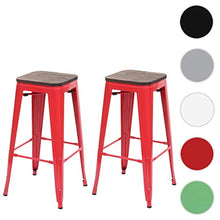 Set 2X sgabelli bistrot Design Industriale HWC-A73 Legno Metallo Verniciato Rosso