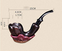 Set di pipe vintage per tabacco, pipa in legno curvo staccabile con accessori per detergenti, A1,15cm