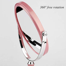 Chenbz Specchio per Il Trucco del Metallo Rosa, Specchio Portatile del Trucco del Desktop Specchio Semplice Small Specchio