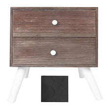 Comodino da notte per camera da letto, tavolino ausiliare in stile retrò con 2 cassetti, 43 x 35 x 50 cm