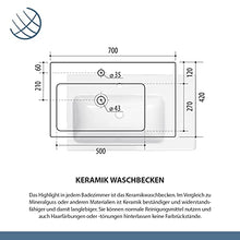 Planetmöbel Set completo di mobili da bagno con lavabo e mobile alto, colore bianco