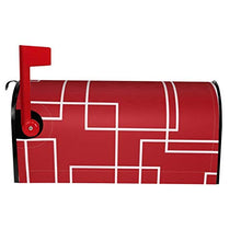 Moderno rosso e bianco geometrico unico progettato magnetico cassetta postale copre la copertura cassetta postale per giardino giardino giardino giardino decorazione dimensioni standard 51x48 pollici