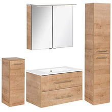 Facchellmann - Set di mobili da bagno B.Perfect, 4 pezzi, con mobiletto sottolavello, lavabo in ceramica, 80 cm e armadietto a LED