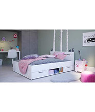 3406MF Letto Matrimoniale con CASSETTI Alaska - Bianco