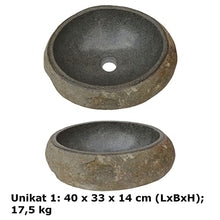 Lavandino in pietra di fiume, ca. 30 cm, Riverstone, scelta unica possibile