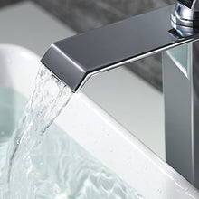 HOMELODY Rubinetto Bagno Cascata Miscelatore Lavabo Monocomando in Ottone Miscelatore Lavabo Alto Acqua Calda e Fredda，Cromato