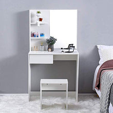Stile moderno mobili in legno, legno comò camera da letto spogliatoio tavolo con specchio e ripiani aperti,White