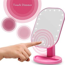 Faus Koco. Rosa Vanity specchio di trucco, touch dimmer dello specchio del LED dello schermo di tocco di trucco dello specchio di lusso specchio con 20 luci a LED 180 gradi da tavolo regolabile specch