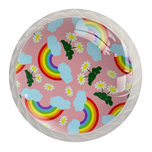 Maniglie per cassetti Manopole per cassetti Manopole rotonde Confezione da 4 per armadietto, cassetti, cassettiere, cassettiere ecc - Arco E Margherite Del Rainbow
