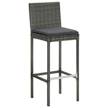 vidaXL Set Bar da Giardino 5 pz con Cuscini in Polyrattan Grigio