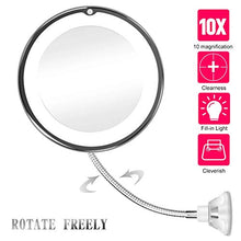 Belleashy Specchio Trucco 10X Ingrandimento Trucco Specchio Portatile Illuminato Per Il Bagno
