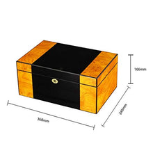 SCDZS Desktop Cigar Humidor, Cedar & Leather Cigar Box di stoccaggio Bene Seal Design con Vassoio e divisore Regolabile, Vetro igrometro e umidificatore Rettangolo
