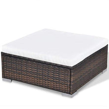 vidaXL Divano da Giardino 28 pz in Polirattan Marrone Sofa Tavolo Sgabelli