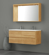 Destock Mobili - Mobiletto doppio da parete in rovere naturale, 4 cassetti (x1)