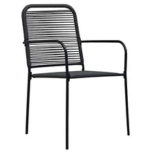 SKM Set da Pranzo da Giardino 3 pz Nero in Vetro e Acciaio