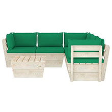 FAMIROSA Set Divani da Giardino su Pallet 6 pz con Cuscini Legno Abete-3533