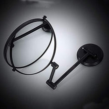 MGWA Compact Mirrors. Specchio Retrovisore Pieghevole Pieghevole A Specchio A Doppia Faccia con Specchio A Parete in Metallo Nero da 8 Pollici Senza Punch