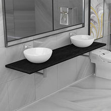 Set Mobili da Bagno 3 pz in Ceramica Nera