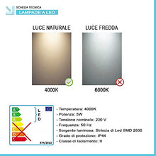 Inbagno Specchio con Lampada LED Reversibile, COMPLETA di luce LED cromata da 30 cm a risparmio energetico (Luce Naturale, 50x60 Reversibile)