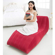YUEBAOBEI Divano Gonfiabile, Sedia A Sdraio Floccata Divano Gonfiabile per Il Tempo Libero Poltrona Reclinabile Divano Pigro S-Type Divano Letto Lettino Sedia da Pranzo Creativa,Rosso