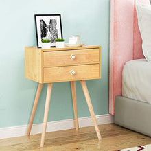 Goplus Comodino con Cassetto in Legno Design Moderno per Camera da Letto (con 2 cassetti)