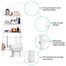 Ripiano per WC in Ferro, Ripiano Lavatrice Ripiano per WC a 3 Ripiani Sopra, Ripiano per Bagno, Mobile per Lavatrice Bagno Bianco, Contenitore per WC Mobili Angolari Bagno - 176,5 x 62 x 33,5 cm