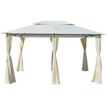 Tidyard Gazebo da Giardino con Tetto Areato, Gazebo da Esterno 4x3 m Bianco