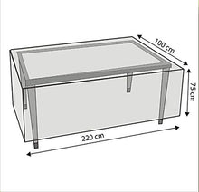 Fachhandel Plus Komfort - Copertura Protettiva per Tavolo Rettangolare da Giardino, 220 x 100 x 75 cm, Trasparente
