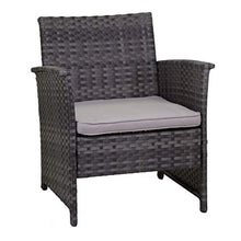 Am Group Home Set Mobili Giardino 4 posti con tavolino, poltroncine, divanetto in polyrattan Esterno Giardino, Salottino da Giardino - Nettuno (Tortora)