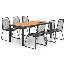 vidaXL Set da Pranzo da Giardino 7 pz in Rattan PVC Nero e Marrone