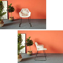 zvcv Sedia da Pranzo Intreccio Sedia in Rattan per Il Tempo Libero Moderna casa Semplice Balcone Patio Esterno Terrazza Schienale in Metallo Sedia Sedile
